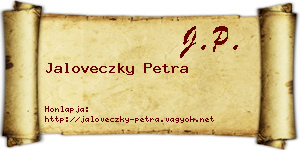 Jaloveczky Petra névjegykártya